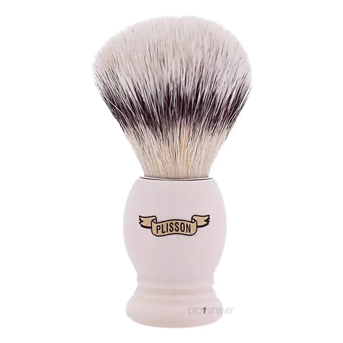 Plisson Shaving Brush, High Mountain White Fibre & Imit. Ivory- Size 12-Barberkost-JKSHOP