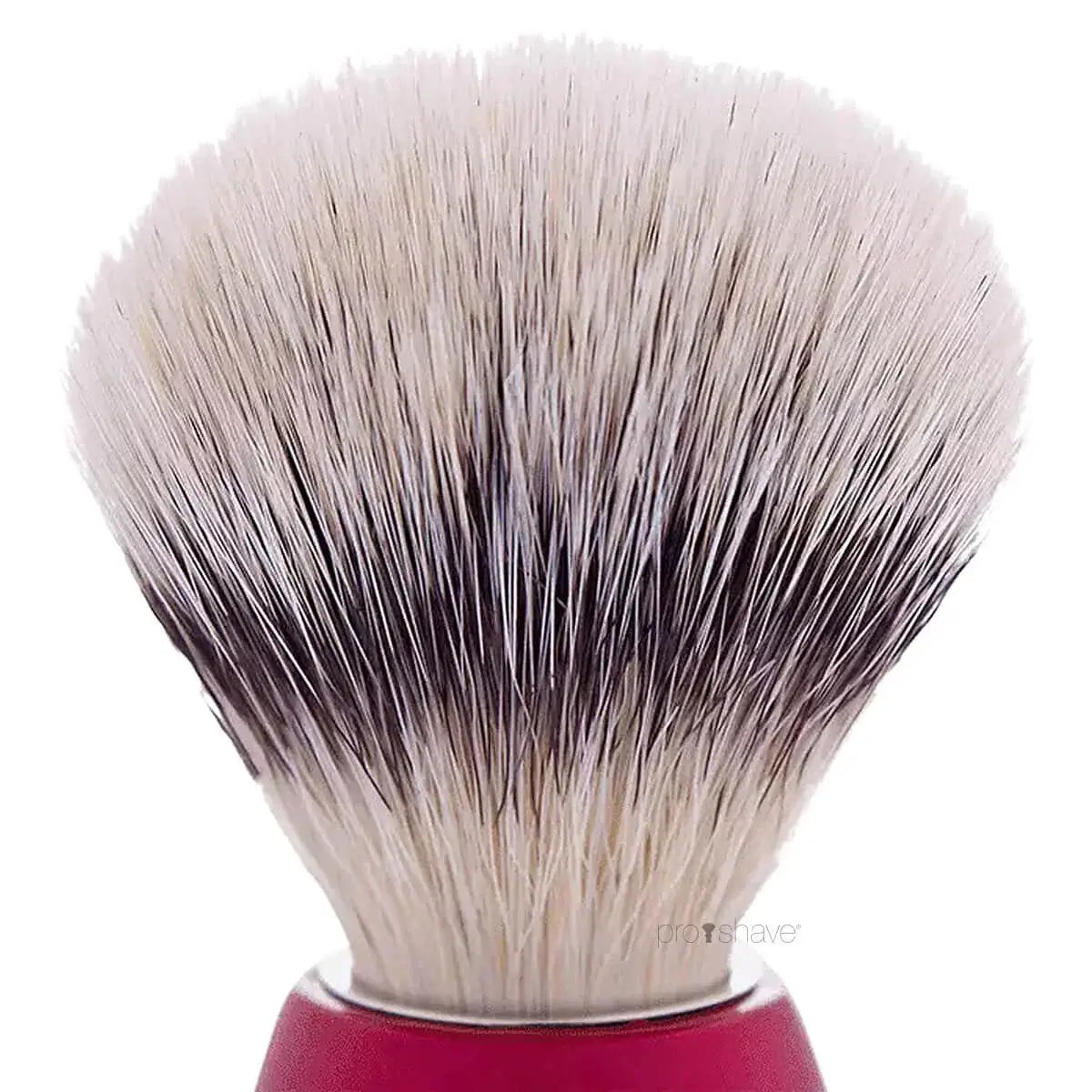 Plisson Shaving Brush, High Mountain White Fibre & Pearl Red- Size 12-Barberkost-JKSHOP