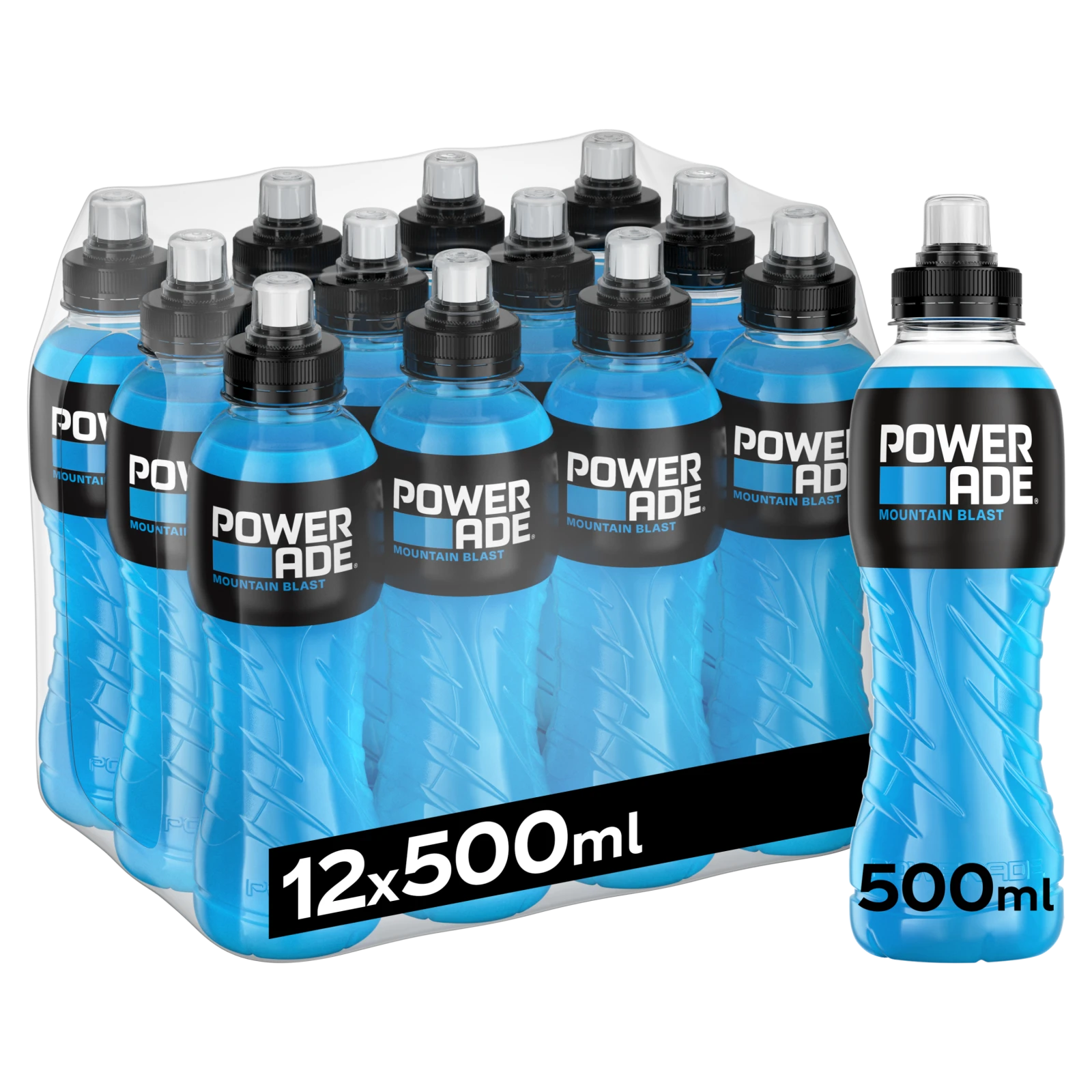 Powerade, 12x500ml, (Pant 2,-) - 5 smaker - Energidrikk - JK-Shop