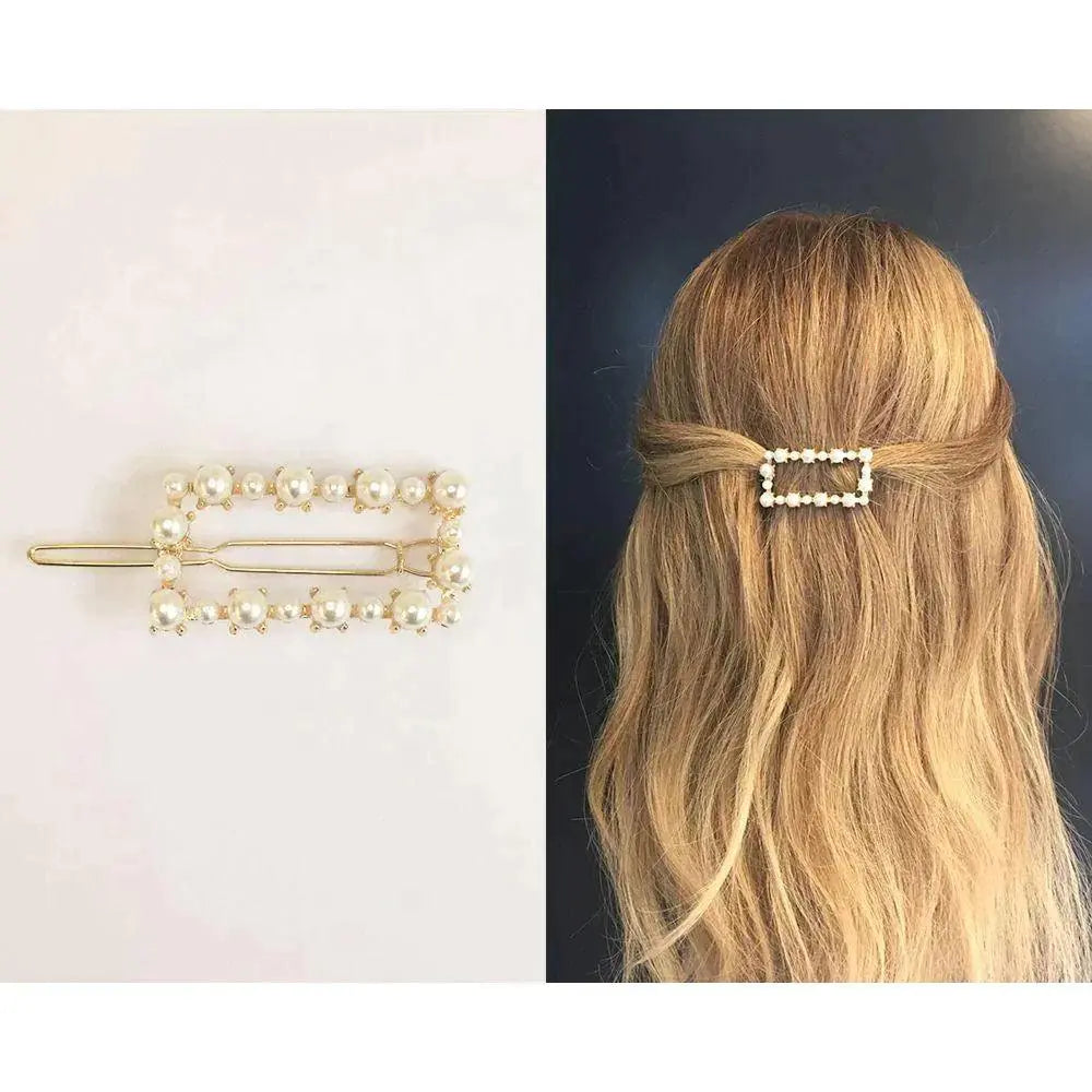 Pretty Pearly Rectangle Clawclip-Hårspenne-JKSHOP