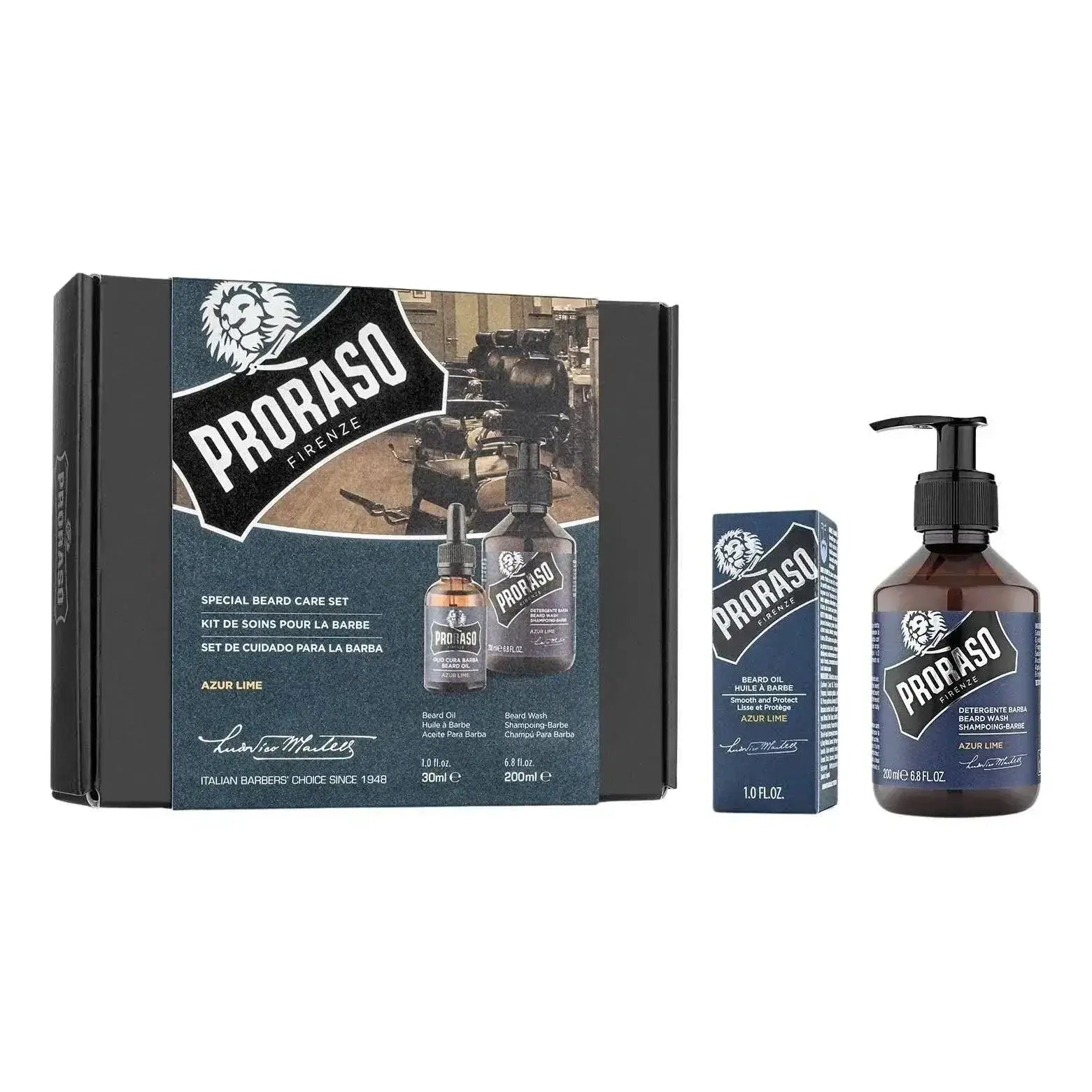 Proraso Duo skjeggsjampo og skjeggolje Azur Lime-Skjeggsett-JKSHOP