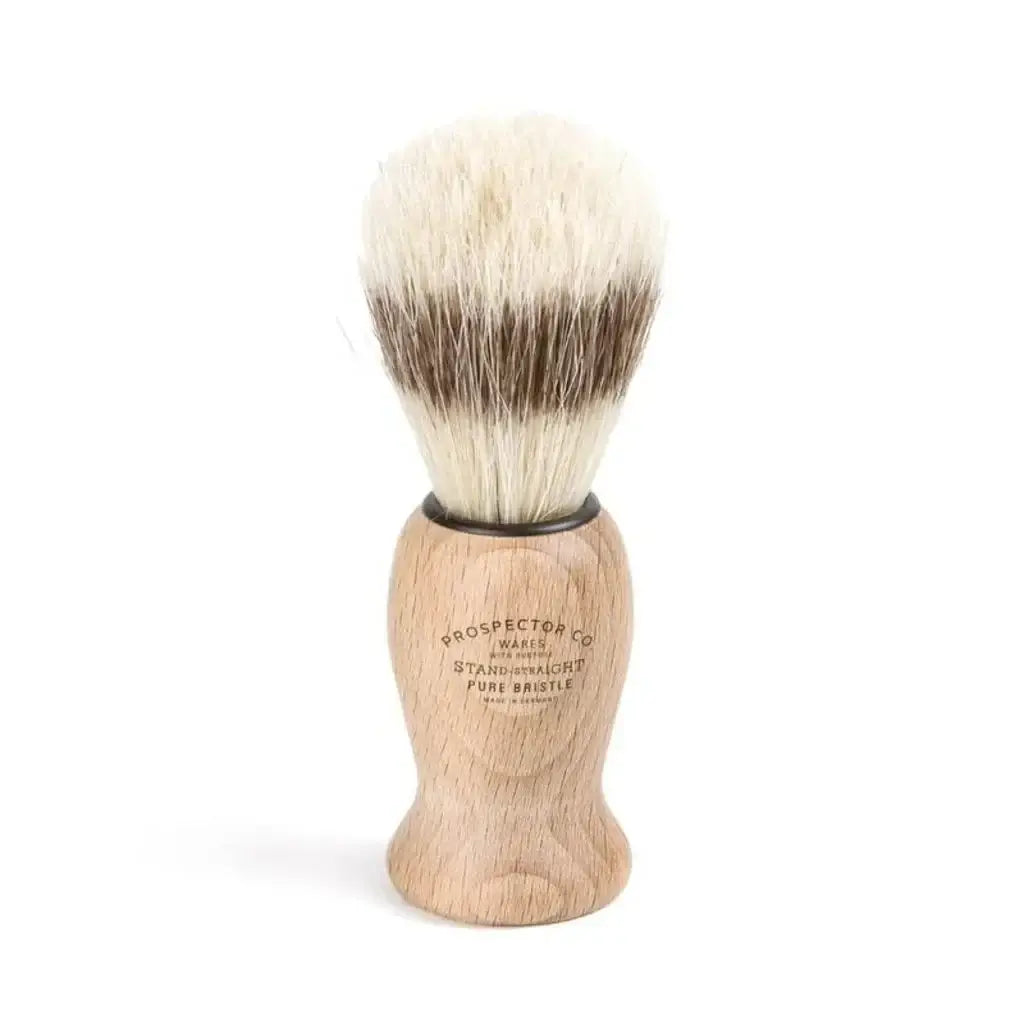 Prospector Co. Shaving Brush- Pig Bristle Beechwood-Barberkost-JKSHOP