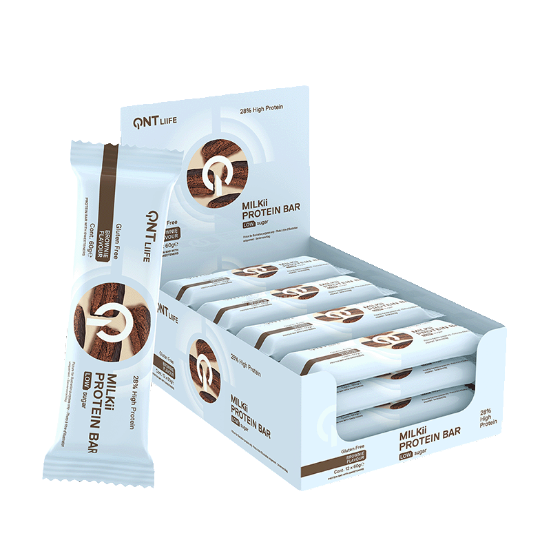 QNT Milkii Protein Bar, 12x60g, Brownie - - JK-Shop