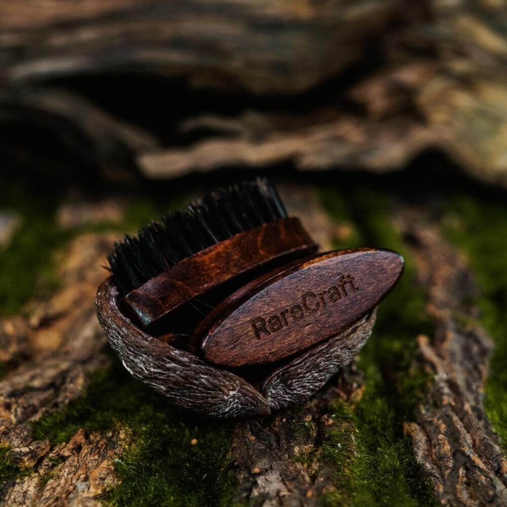 RareCraft, Skjegg Børste Dark Wood- Travel Size-Skjeggbørste-JKSHOP