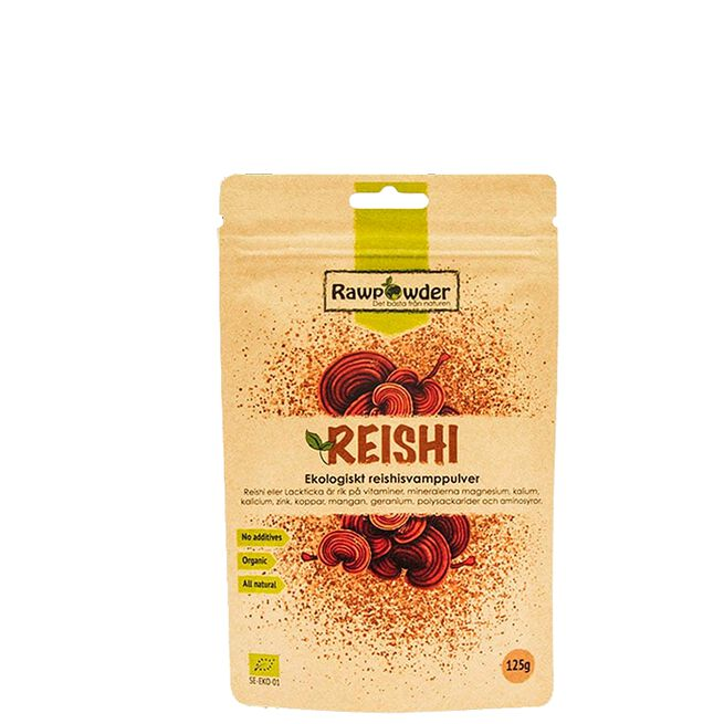 Rawpowder Reishi Pulver Økologisk 125g - Prebiotika & probiotika - JK-Shop