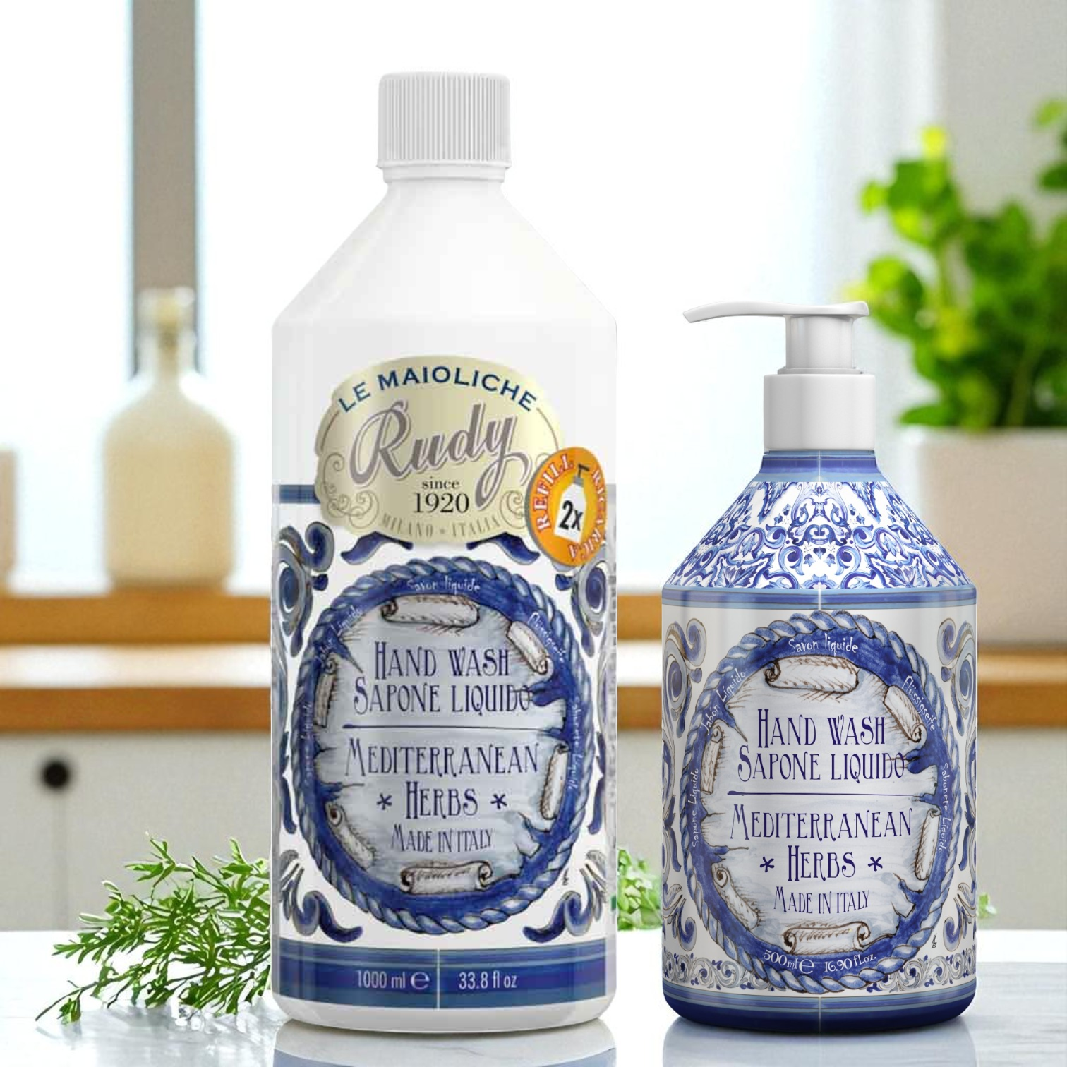 Rudy Profumi Maioliche Refill - Liquid soap - 11 dufter - Såpe - JK-Shop
