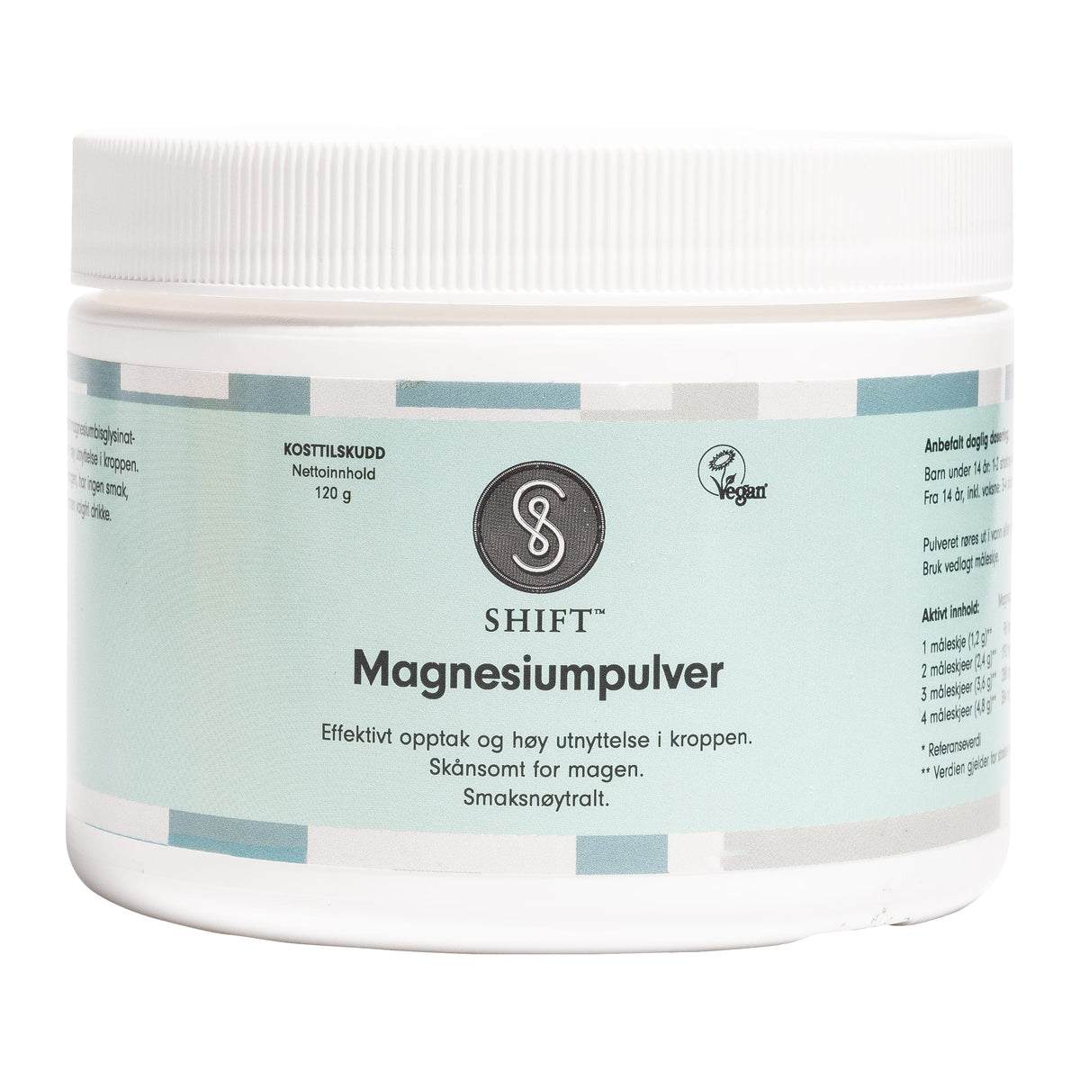 SHIFT Magnesiumpulver, 120 g - Mikronæringsstoffer - JK-Shop