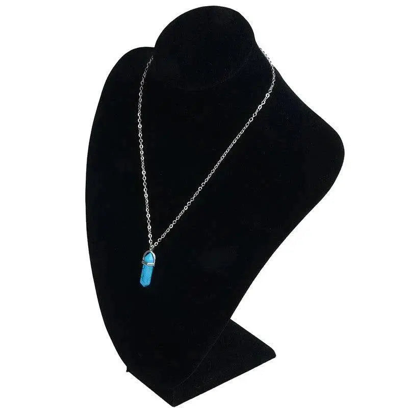 Sekskantet søyle krystall-Halskjede-JKSHOP