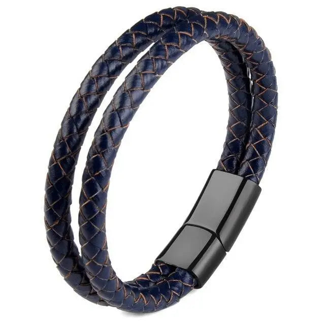 Skinn armbånd med dobbel tau-Armbånd-JKSHOP