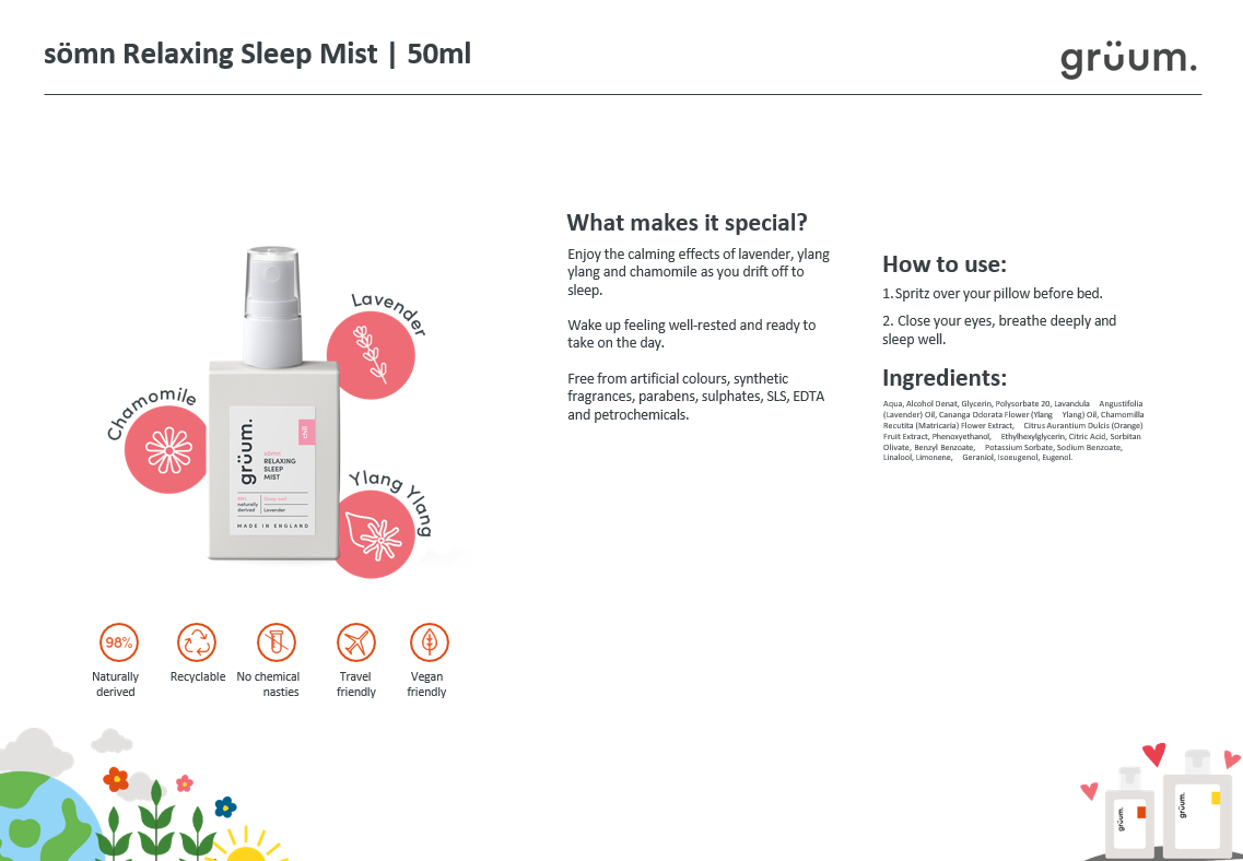 grüum sömn Relaxing Sleep Mist (usikker på kategori, produkttype og tagger)