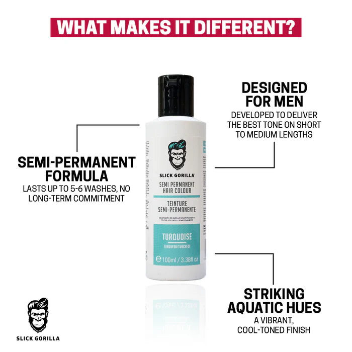 Slick Gorilla Hair Colour Turquoise 100ml - Hårfarge - JK-Shop