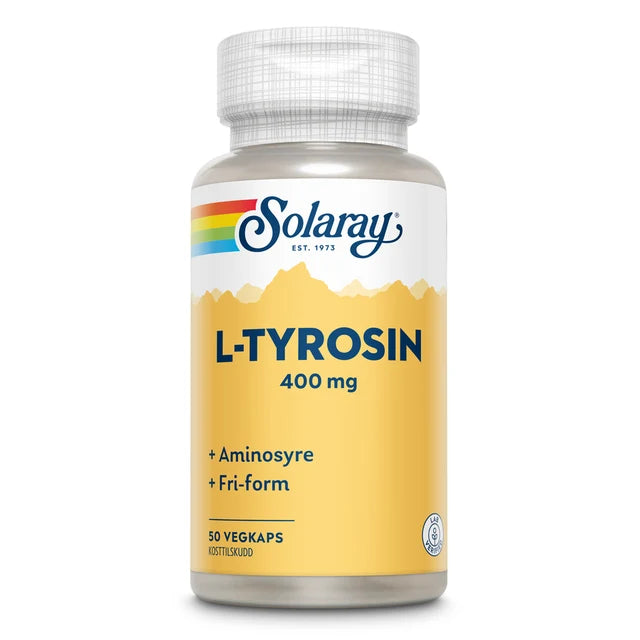 Solaray L-Tyrosin 400mg 50 kapsler - Individuelle Aminosyrer - JK-Shop