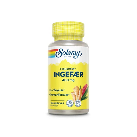 Solaray fermentert ingefær 400 mg 100 kapsler - Mikronæringsstoffer - JK-Shop