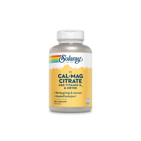 Solaray kalsium-magnesium 2:1 180 kapsler - Mikronæringsstoffer - JK-Shop