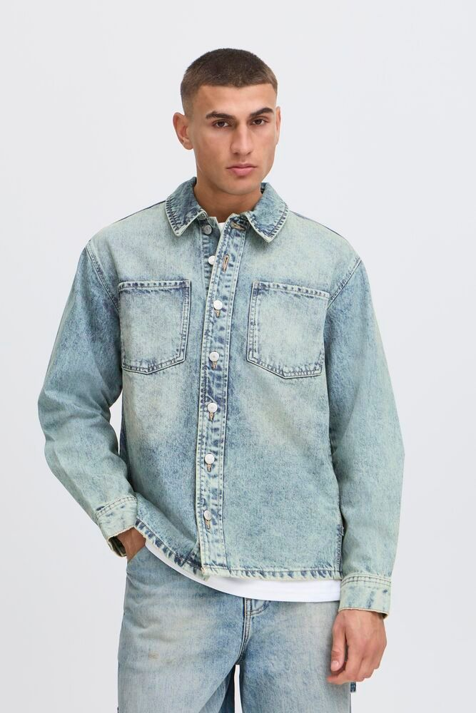 Solid, RIP DIRT WASH Denim Shirt, Box Fit - Skjorter - JK-Shop
