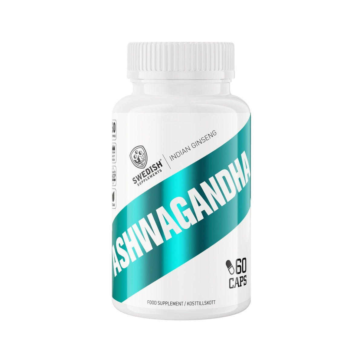 Swedish Supplements Ashwagandha, 60 kapsler - Muskelvekst - JK-Shop
