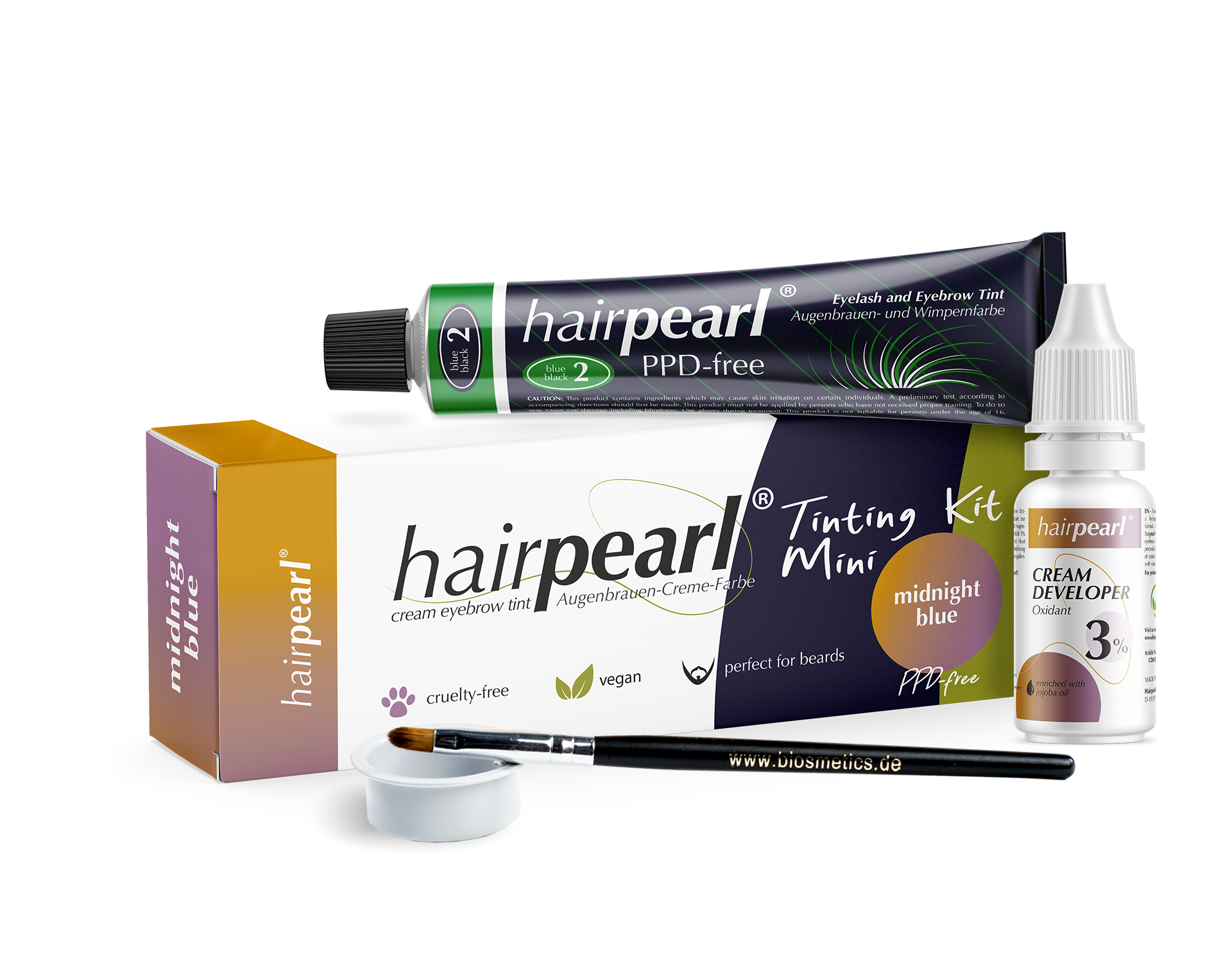Hairpearl Bryn- og Vippefarge Mini-Kit