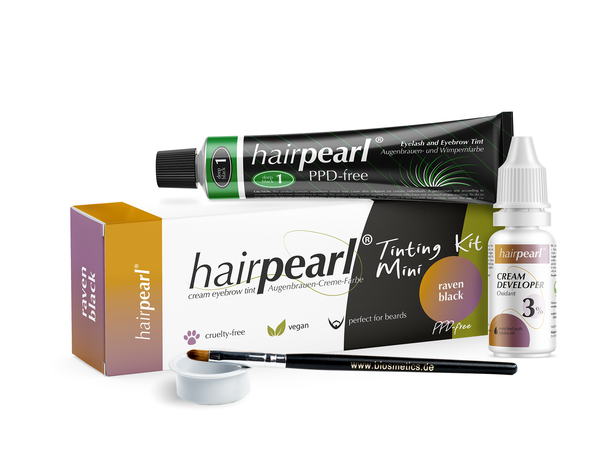 Hairpearl Bryn- og Vippefarge Mini-Kit