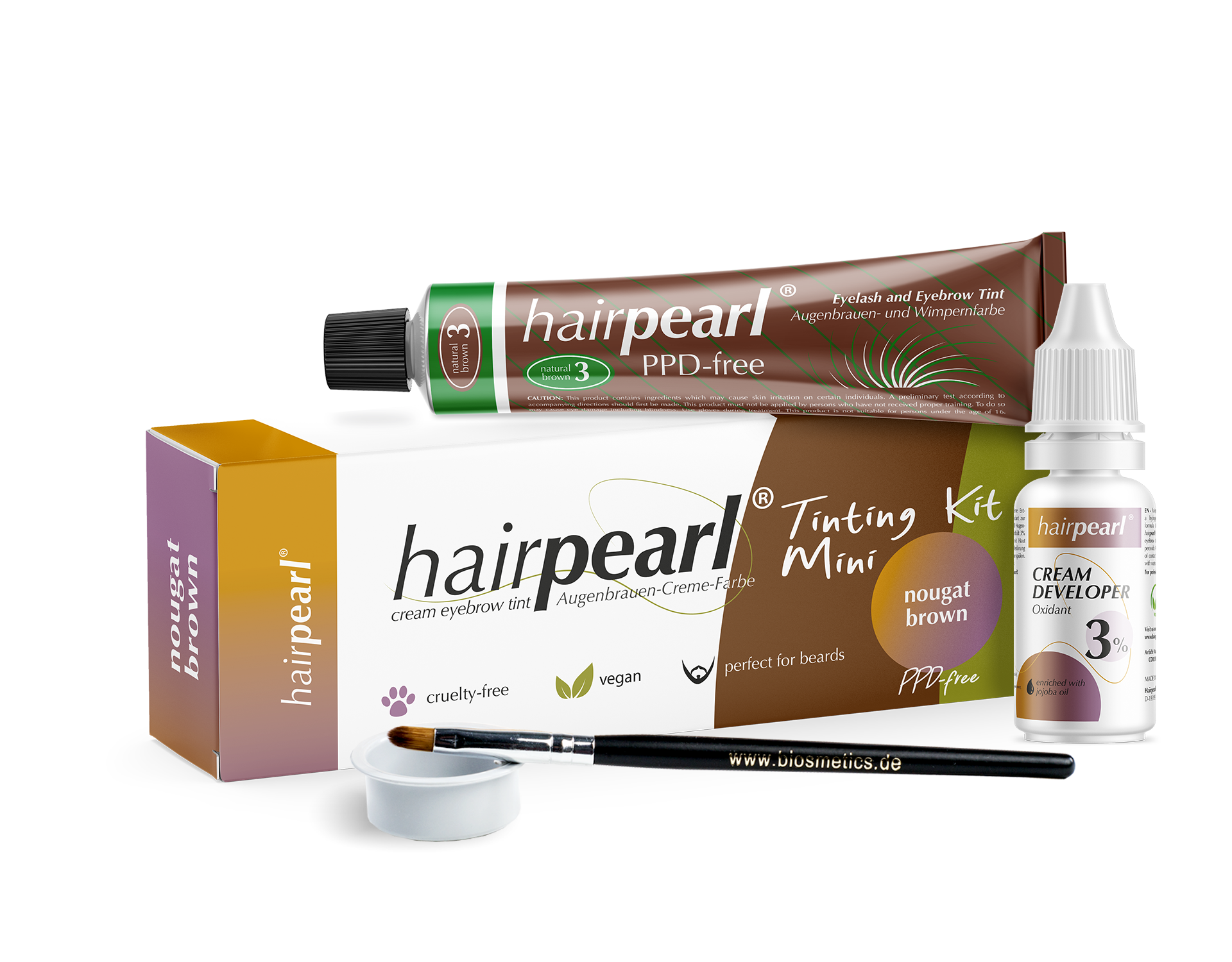 Hairpearl Bryn- og Vippefarge Mini-Kit