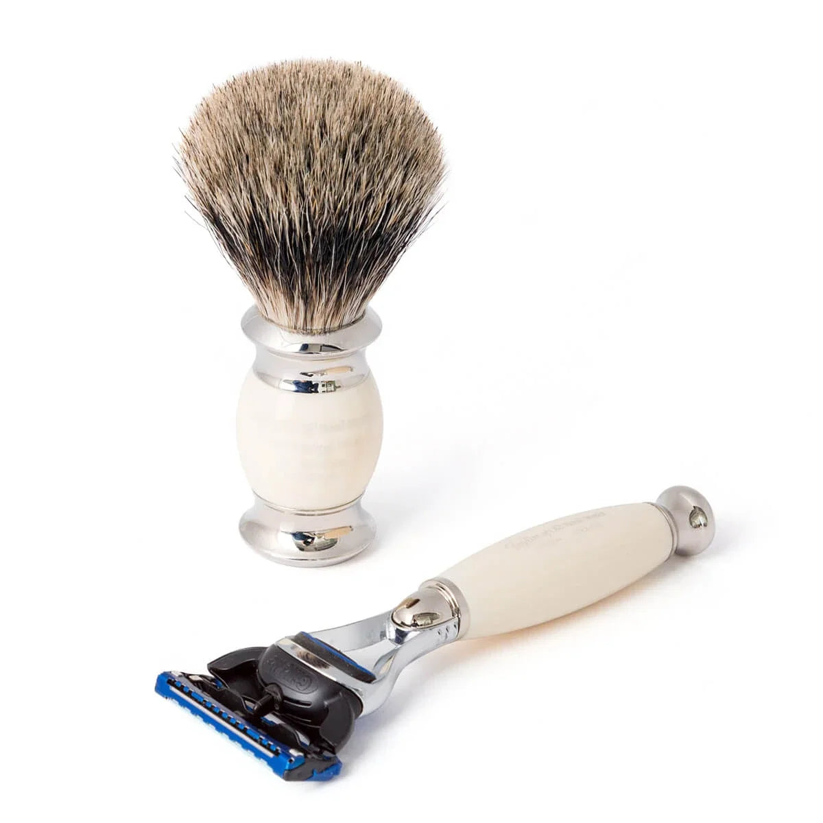 Taylor of Old Bond Street Shaving Set Fusion Razor and Pure Badger Brush - Barbersett - JK-Shop