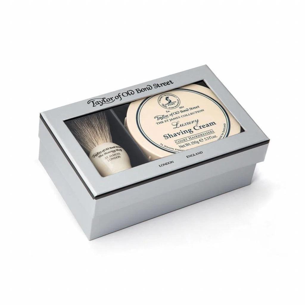 Taylor of old Bond Street, St.James Giftbox Shaving Brush & Shaving Cream-Barbersett-JKSHOP