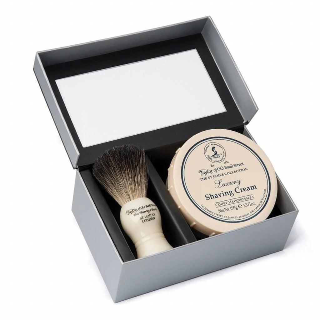 Taylor of old Bond Street, St.James Giftbox Shaving Brush & Shaving Cream-Barbersett-JKSHOP