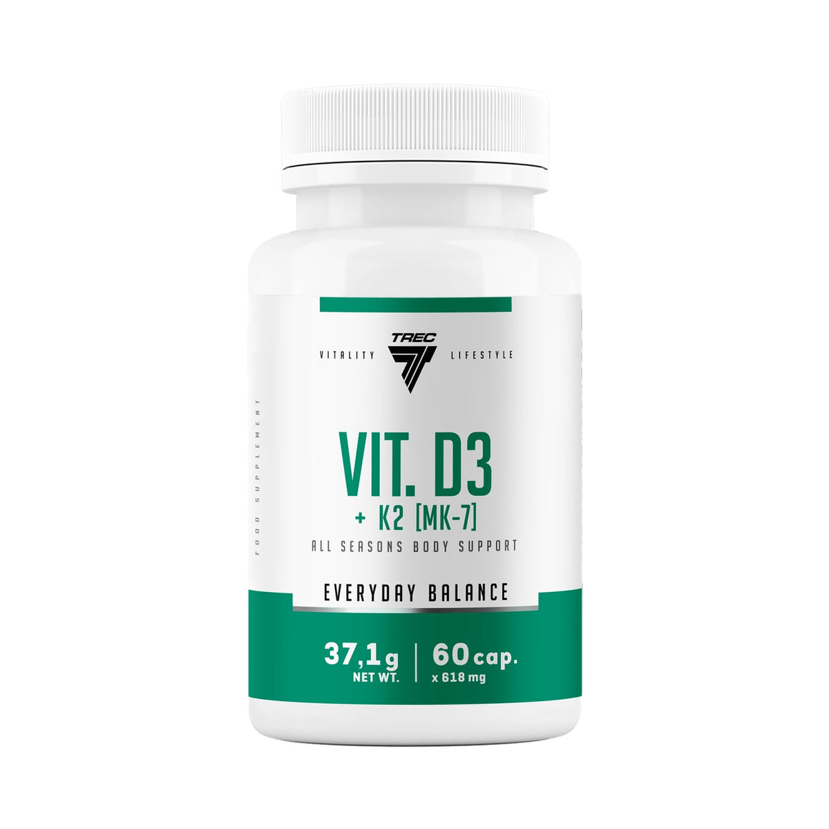 Trec Vit. D3+K2 (MK-7) 60 kapsler - Vitaminer og kosttilskudd - JK-Shop