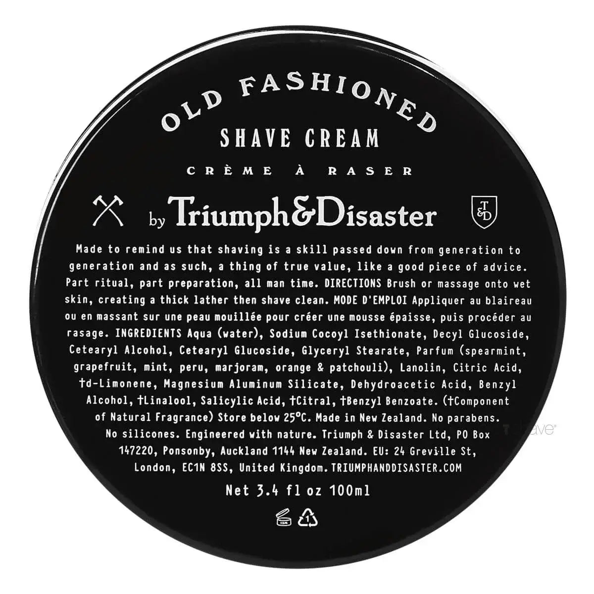 Triumph & Disaster, Old Fashioned Shave Cream-Barberkrem-JKSHOP