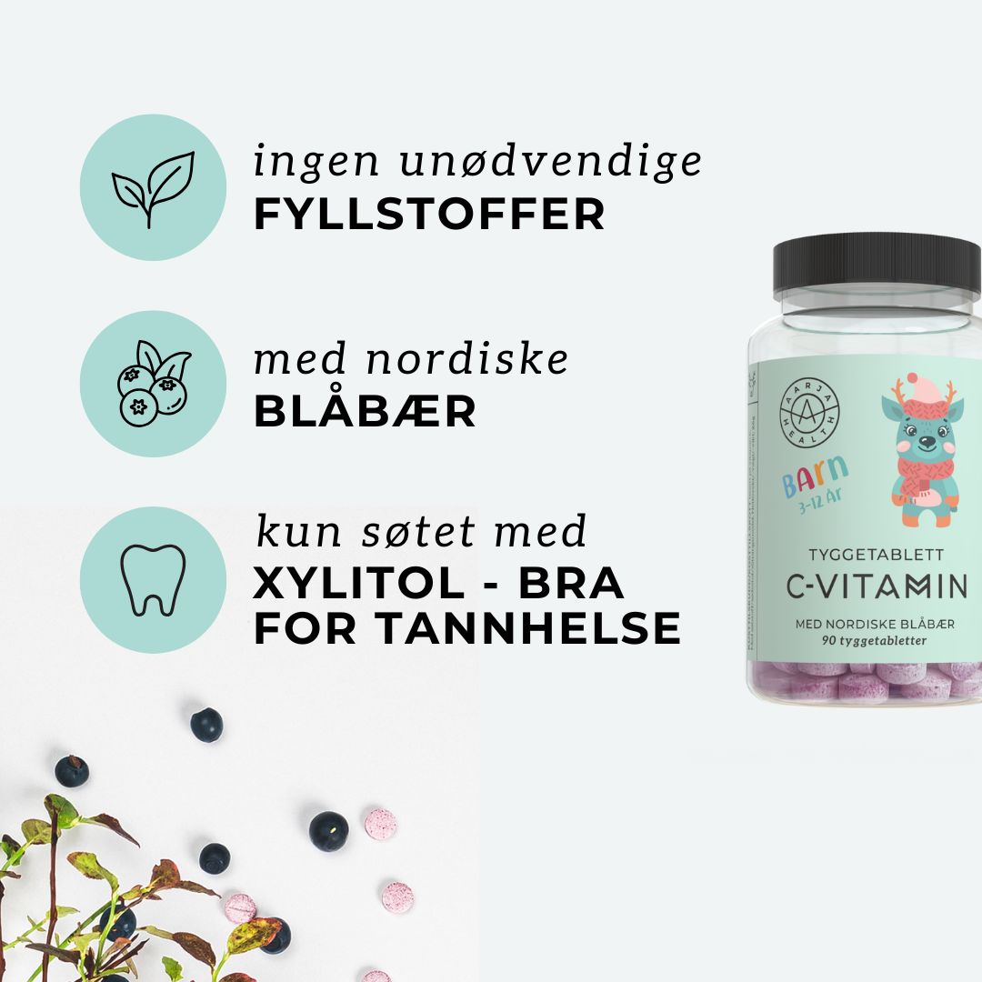 VITAMIN C & TYTTEBÆR FOR BARN - Vitaminer og kosttilskudd - JK-Shop