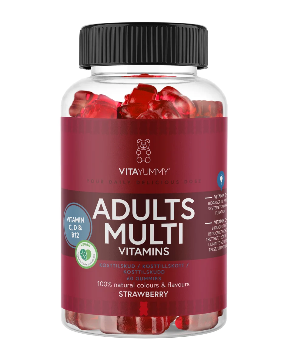 VitaYummy, Adults Multivitamins, 60stk, Strawberry (Vegan) - Vitaminer og kosttilskudd - JK-Shop