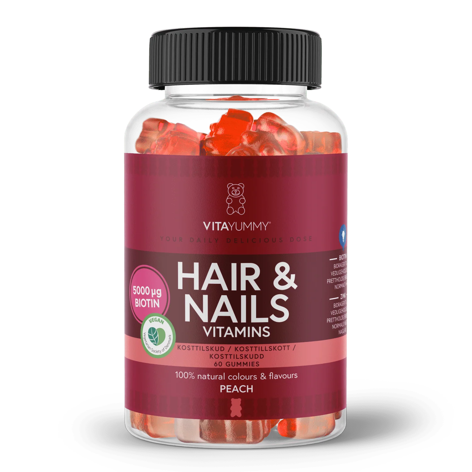 VitaYummy, Hair & Nails, 60stk, (Vegan) - Mikronæringsstoffer - JK-Shop