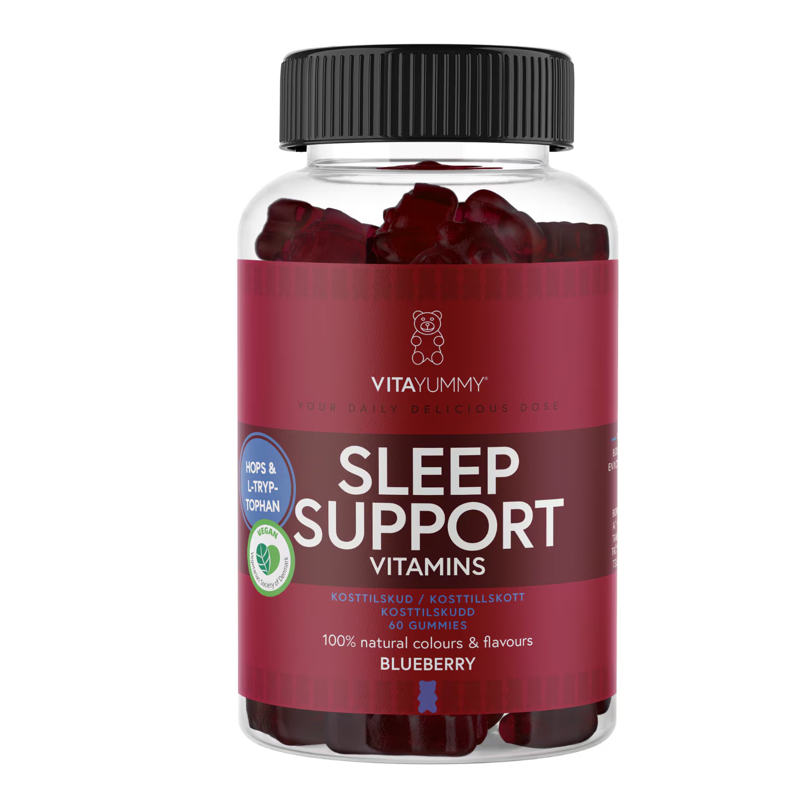 VitaYummy, Sleep Support, 60stk, Blueberry (Vegan) - Mikronæringsstoffer - JK-Shop