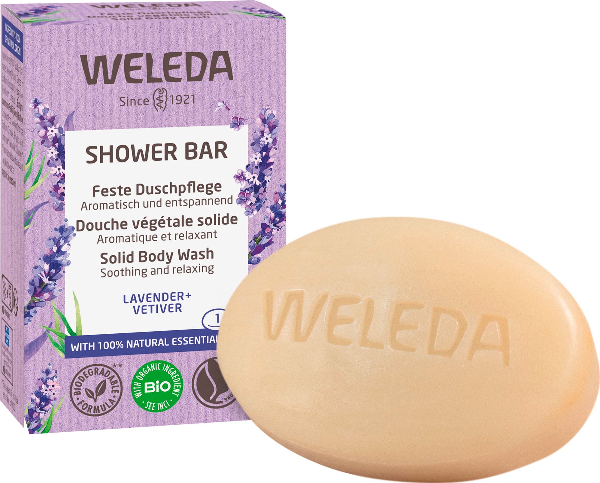 WELEDA SHOWER BAR LAVENDER 75 G - - JK-Shop