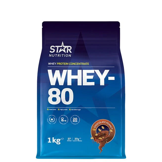 Whey-80 Myseprotein 1 kg Naturell - - JK-Shop
