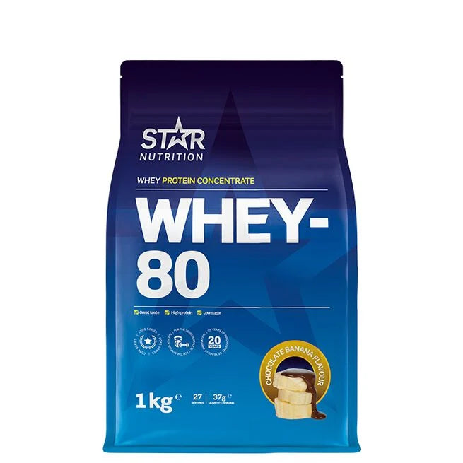 Whey-80 Myseprotein 1 kg Naturell - - JK-Shop