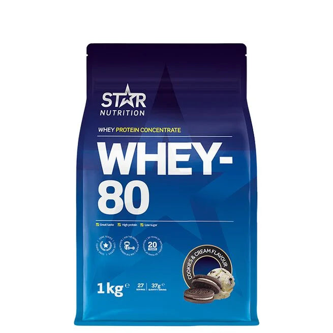 Whey-80 Myseprotein 1 kg Naturell - - JK-Shop
