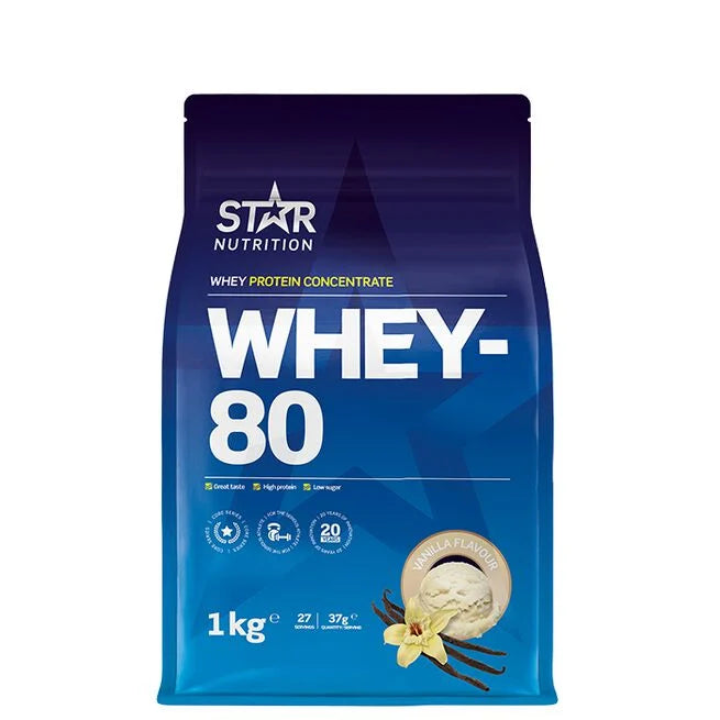 Whey-80 Myseprotein 1 kg Naturell - - JK-Shop