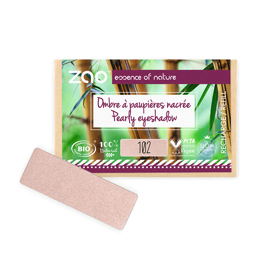 ZAO Refill Rectangle Eye Shadow- (102) Pinky beige-Øyenskygge-JKSHOP