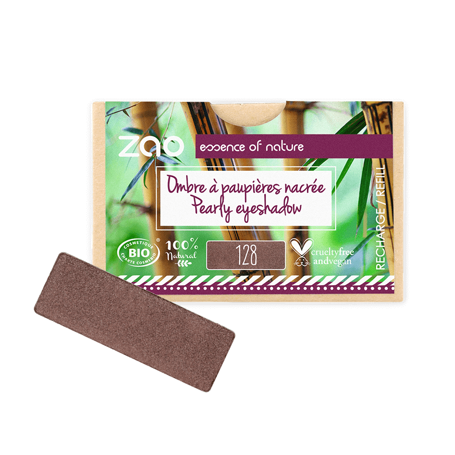 ZAO Refill Rectangle Eye Shadow- (128) Tiramisu-Øyenskygge-JKSHOP