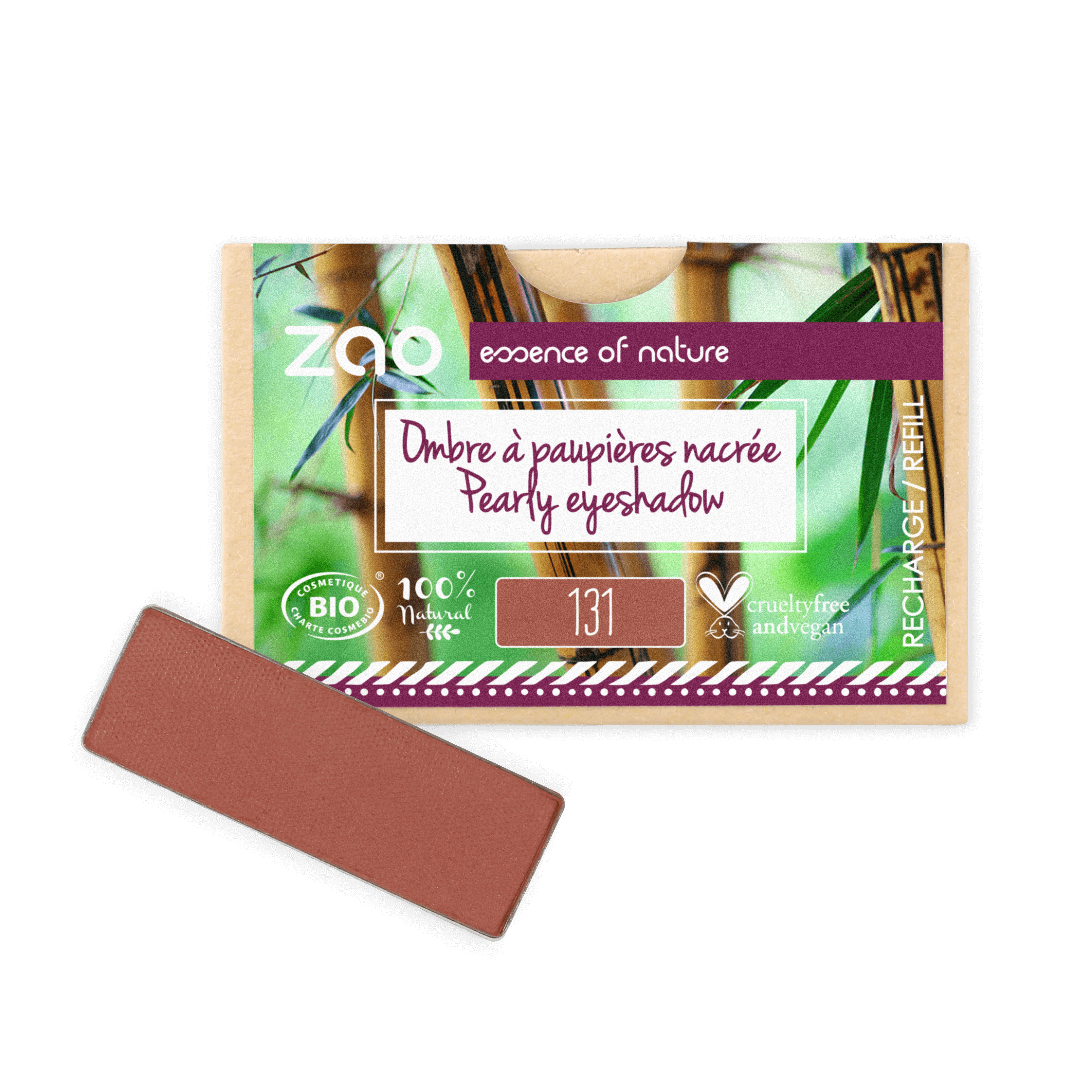 ZAO Refill Rectangle Eye Shadow- (131) Sienna Earth-Øyenskygge-JKSHOP
