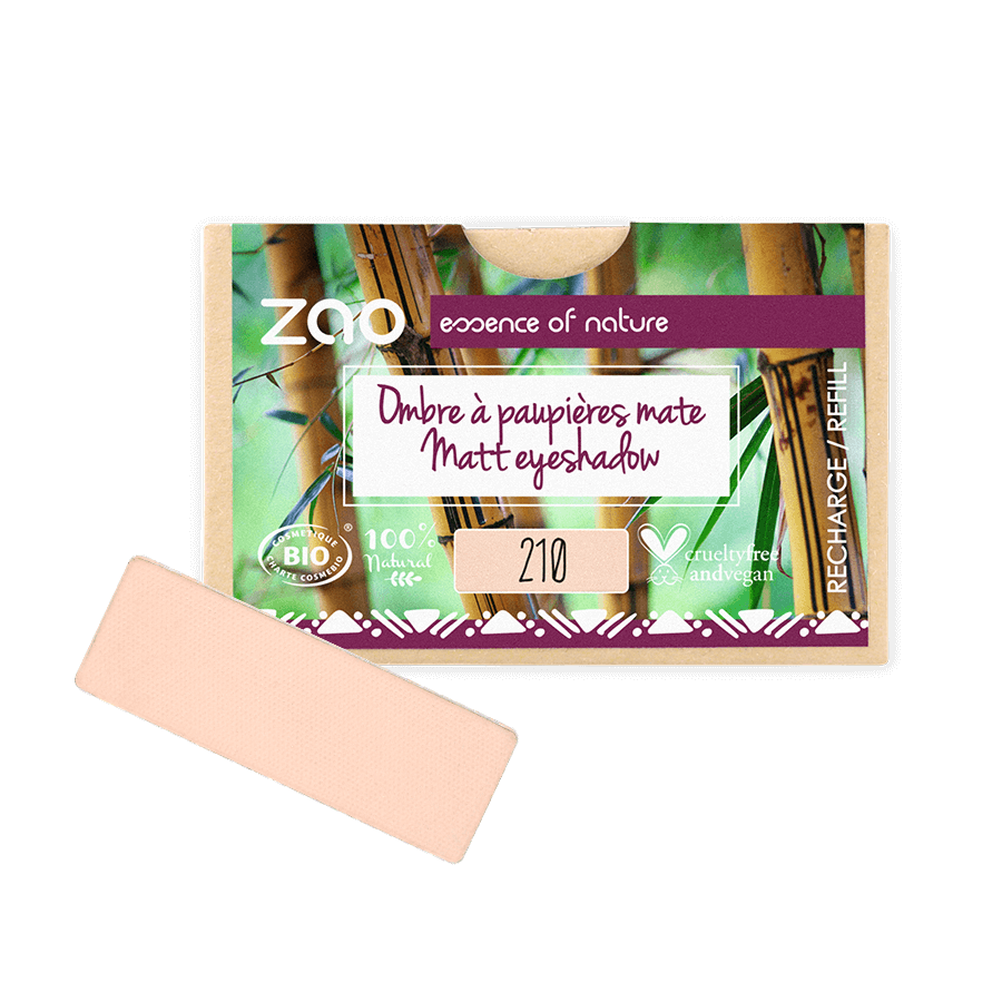 ZAO Refill Rectangle Eye Shadow- (210) Peachy Pink-Øyenskygge-JKSHOP
