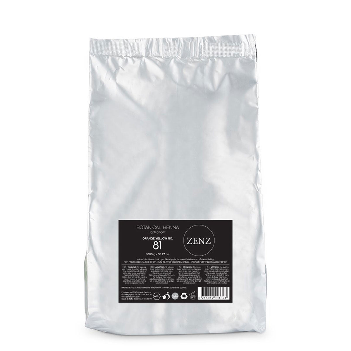 ZENZ Botanical Henna Hair Colour Orange Yellow nr. 81 - Hårfarge - JK-Shop