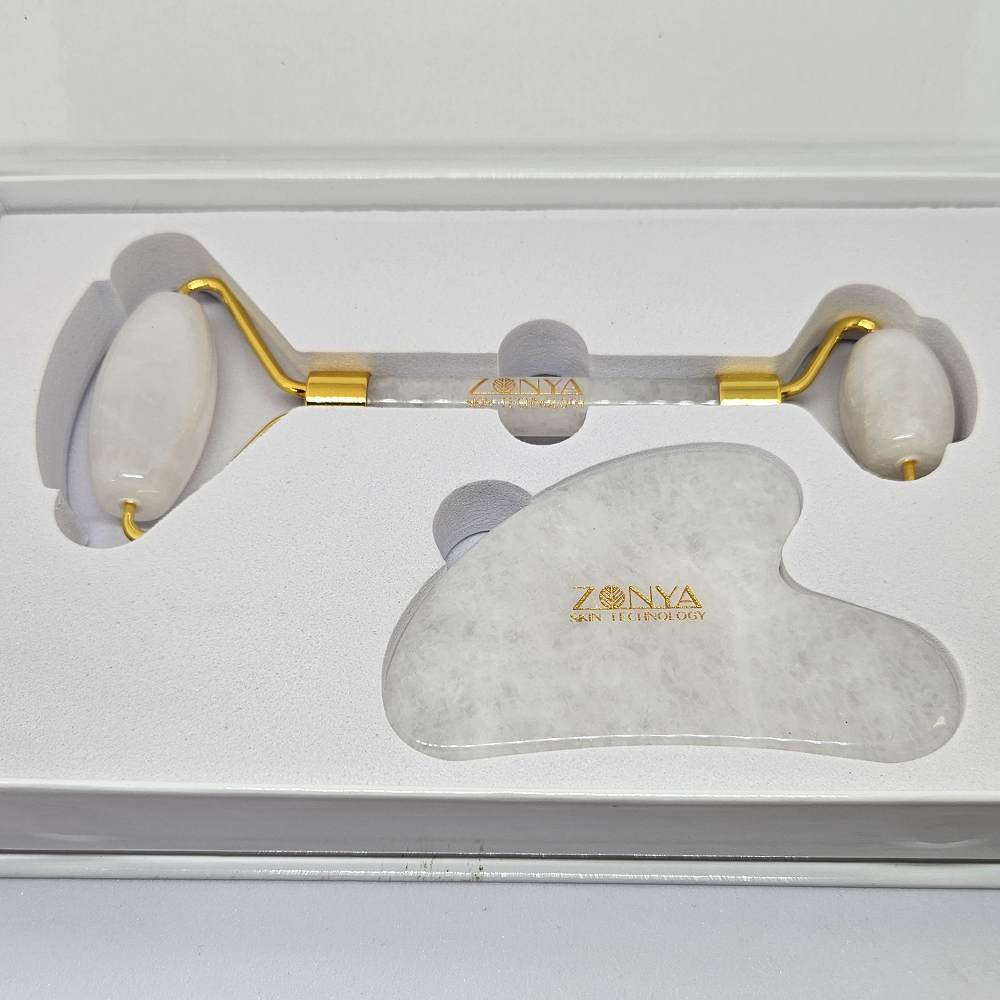 Zonya White Jade Roller Kit - Massasjesett - JK-Shop