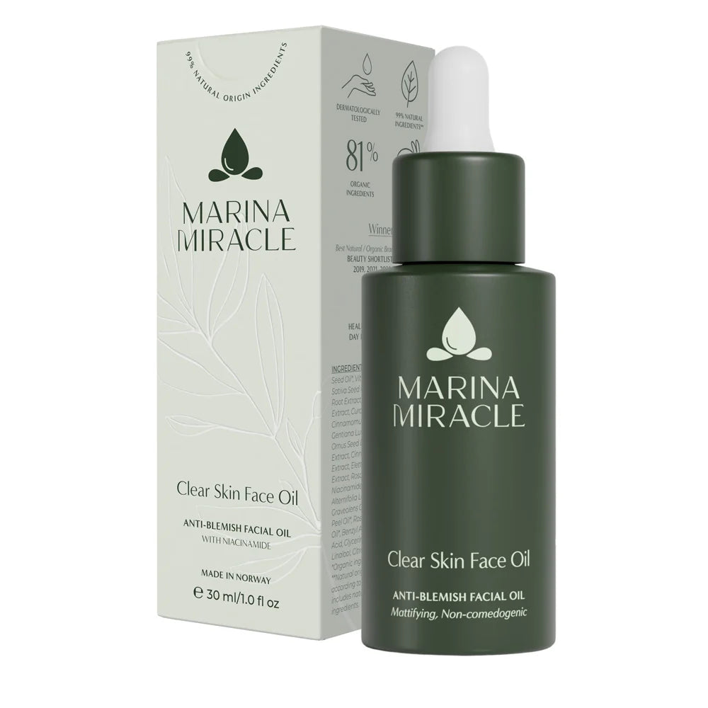 Marina Miracle, Clear Skin Face Oil 30ml (Før Ansiktsolje - Geranium)