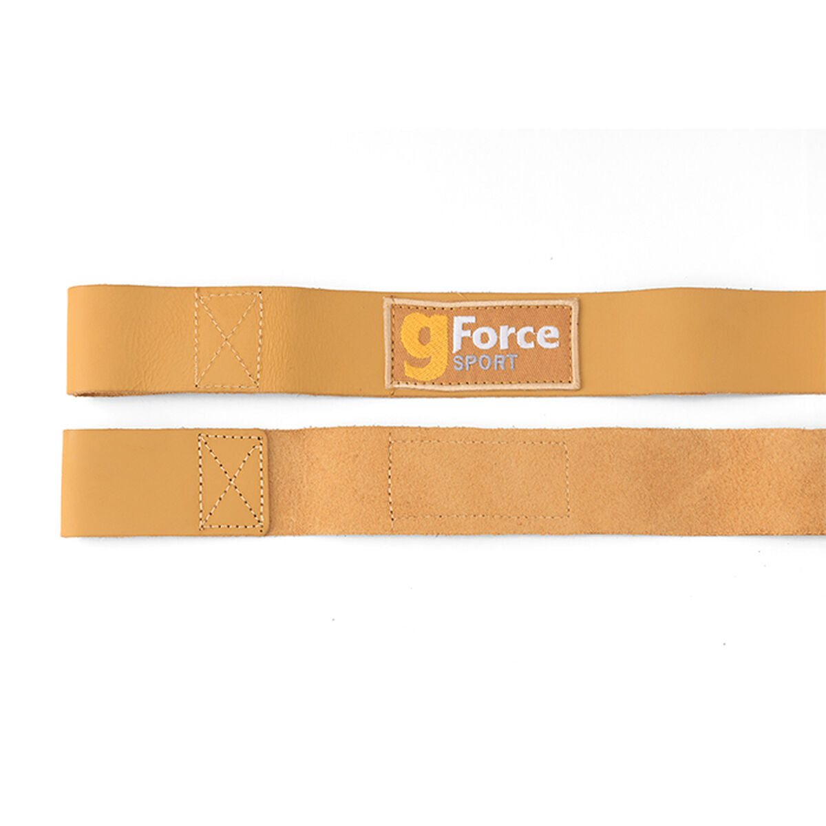 gForce Lifting Straps lær brun løftestropper sett fra siden
