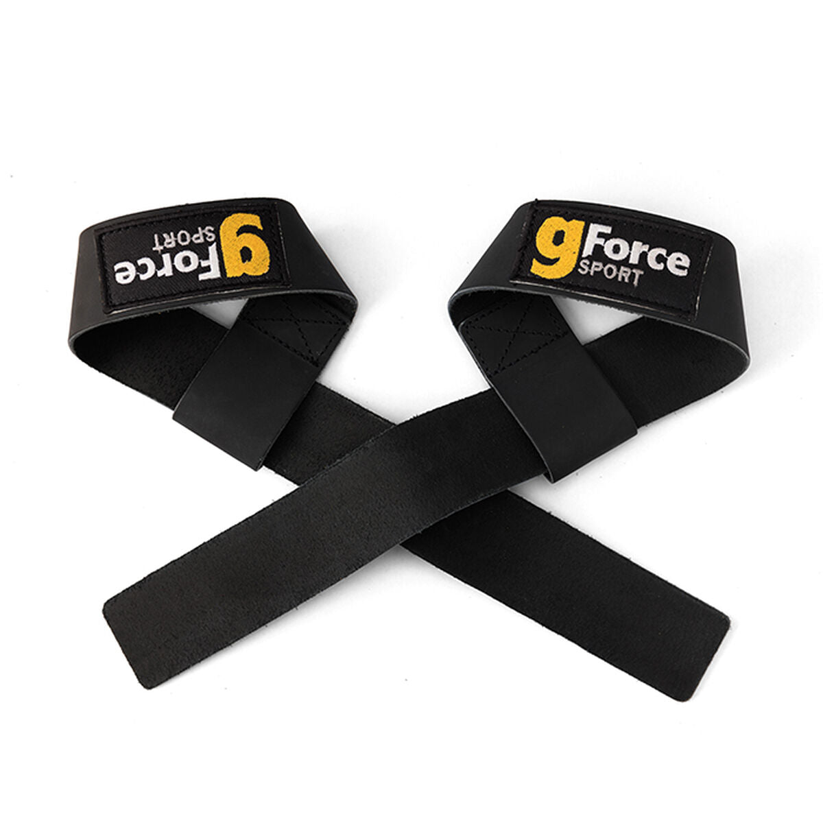 gForce Lifting Straps lær svart løftestropper emballasje