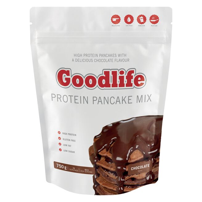 Goodlife Protein Pancakes 750 g, Traditional flavour & Chocolate