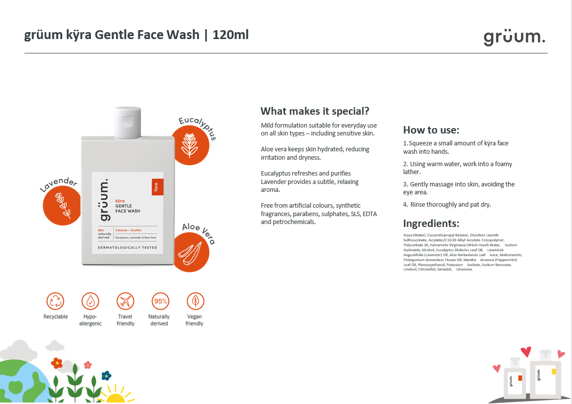 grüum kÿra Gentle Face Wash-Ansiktsrens-JKSHOP