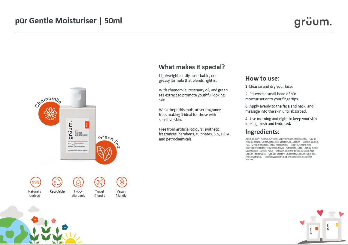 grüum pür Gentle Moisturiser-Fuktighetskrem-JKSHOP