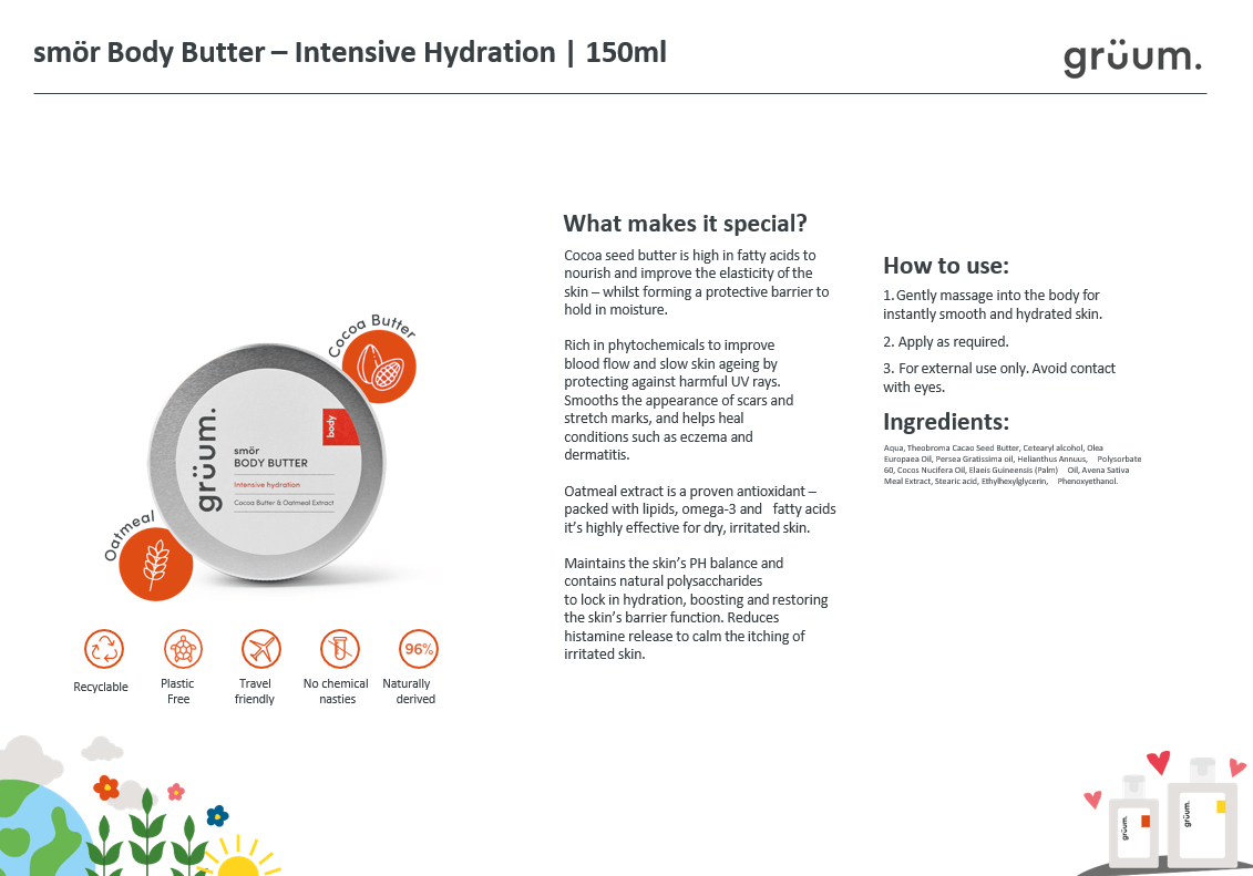 grüum smör Body Butter - Intensive Hydration-Fuktighetskrem-JKSHOP